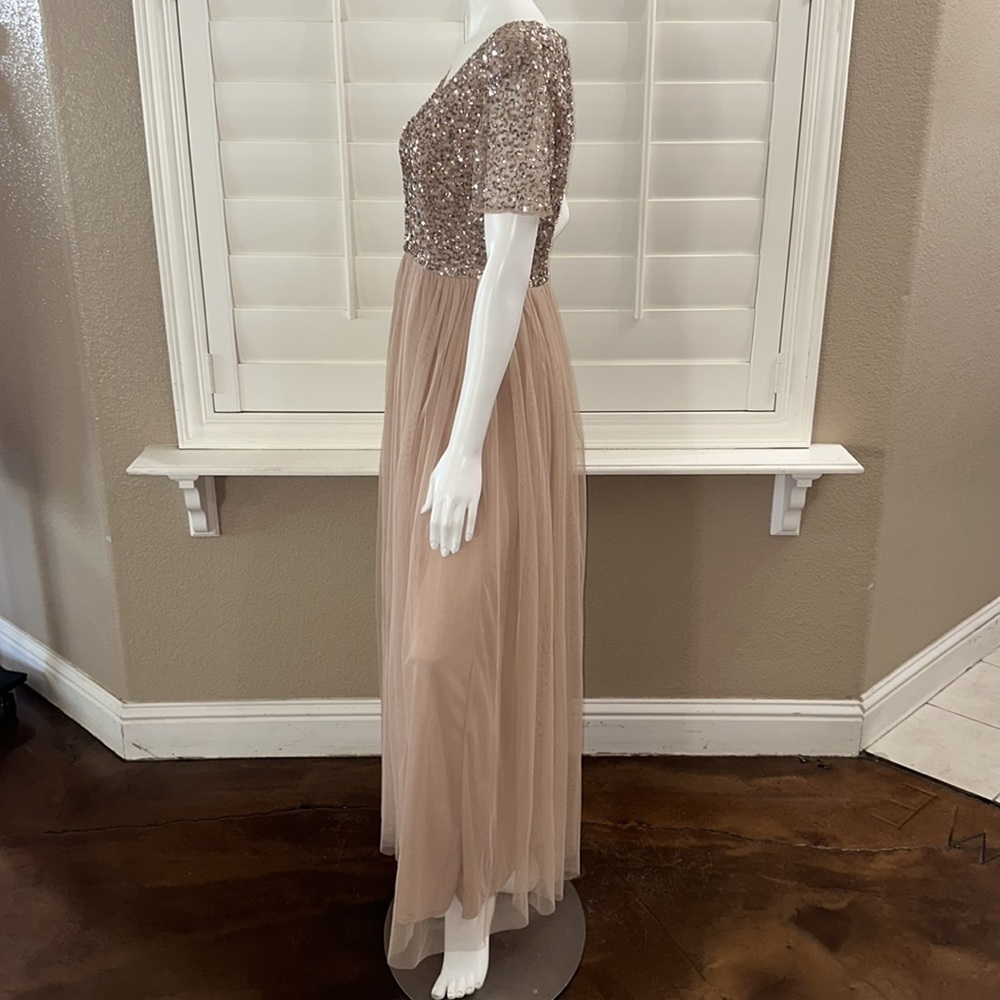 Maya Petite Bridesmaid short sleeve maxi tulle dress - Picture 7 of 12